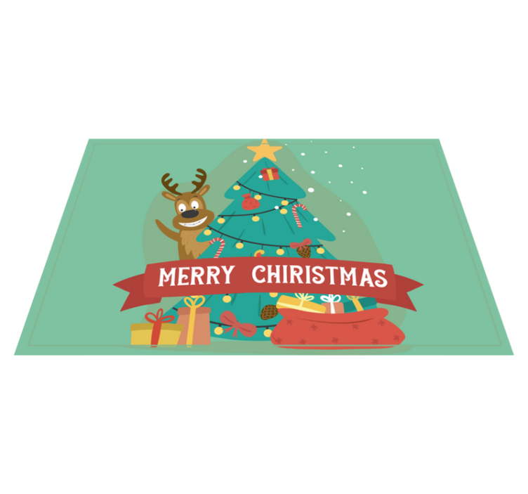 Christmas placemats cheerful holiday tree - TenStickers