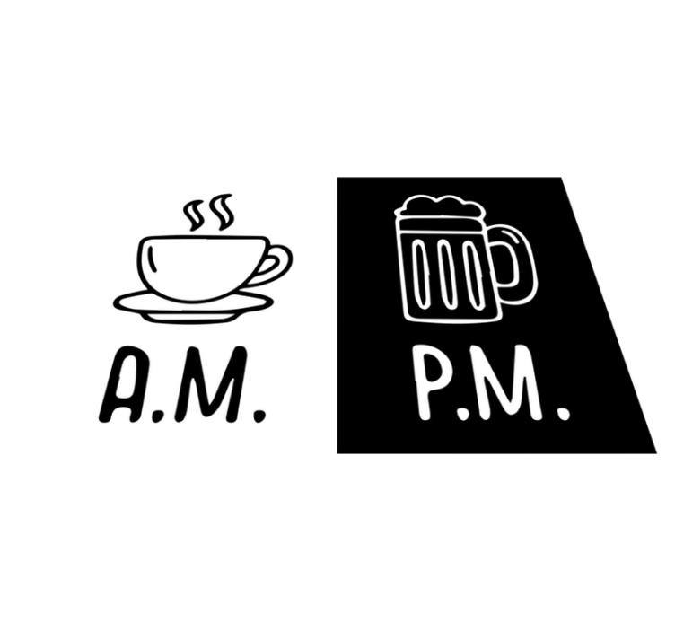 Placements with quote coffee beer contrast - TenStickers