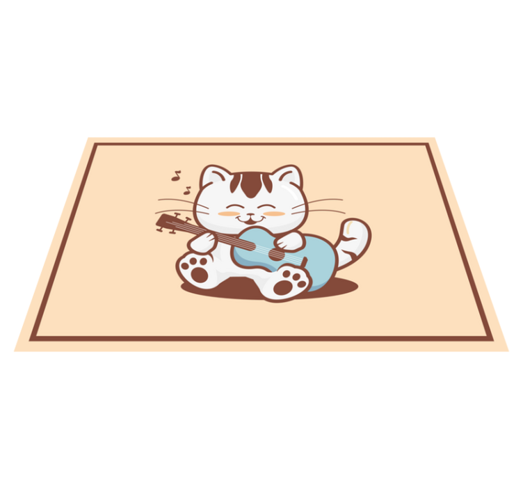 Musician cat cartoon modern placemats - TenStickers