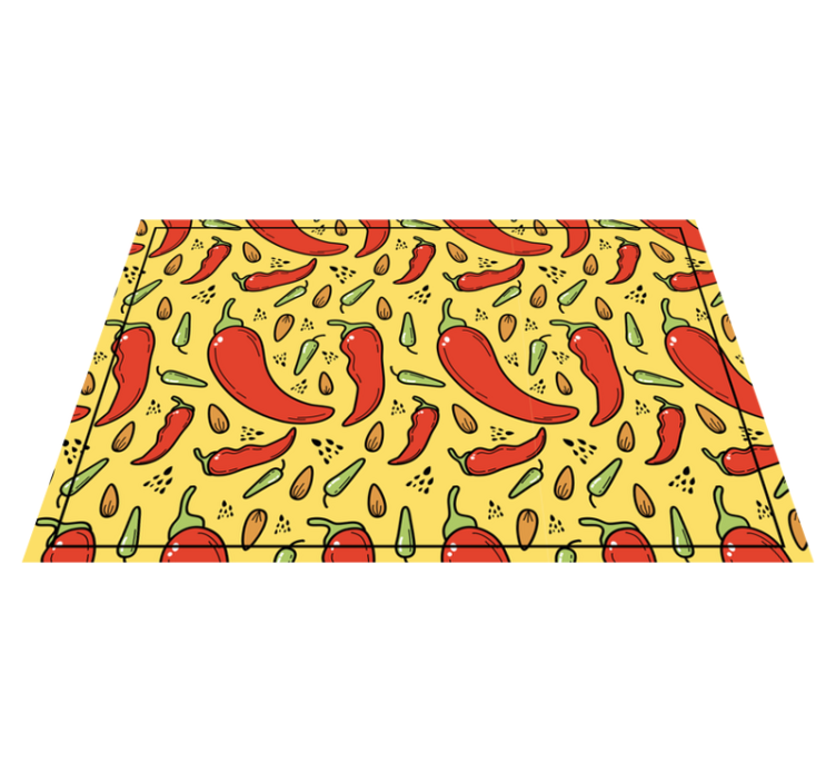 Red chilli pattern original placemats - TenStickers