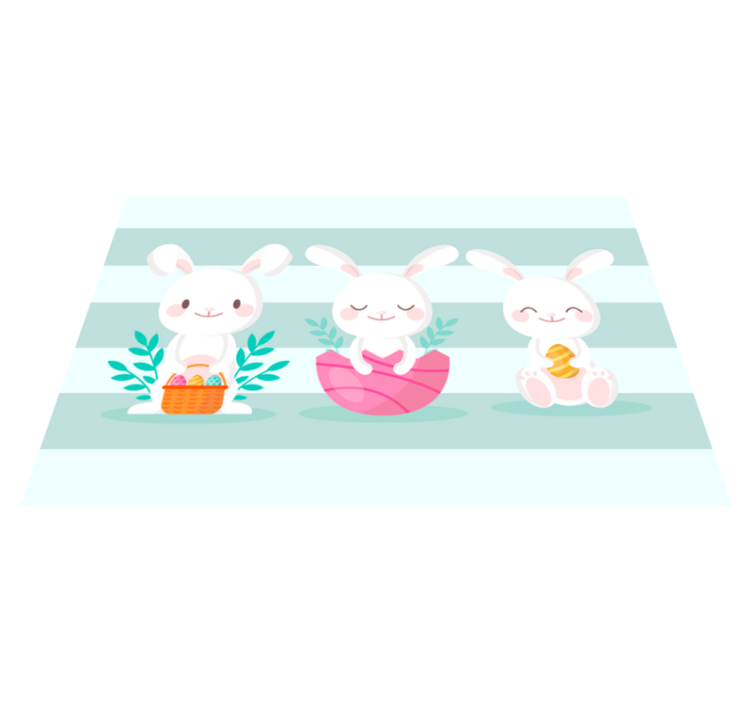 Children placemats cute bunny designs - TenStickers