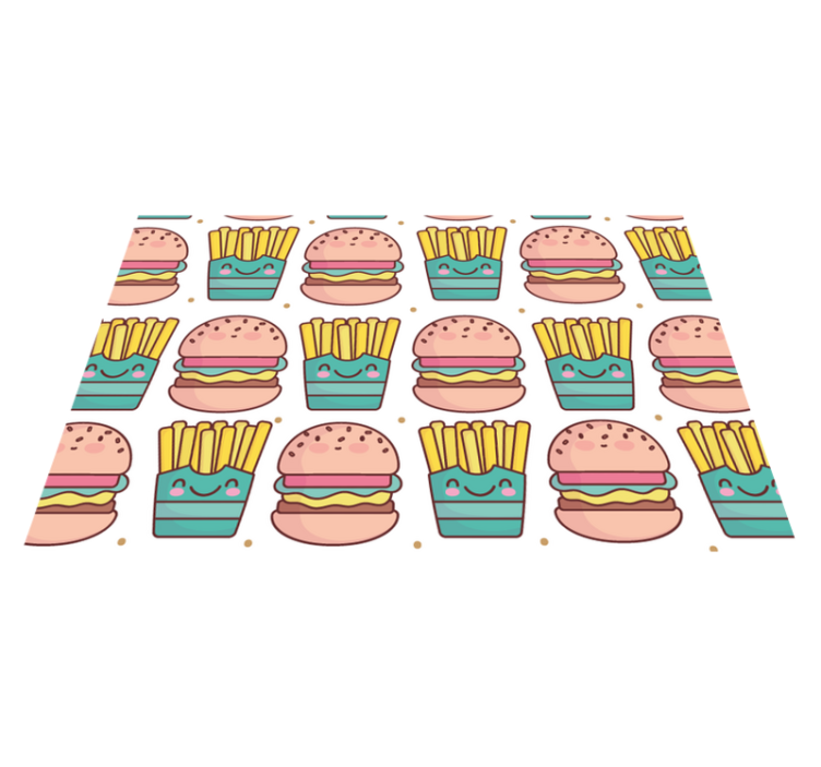 Fries and burger modern placemats - TenStickers
