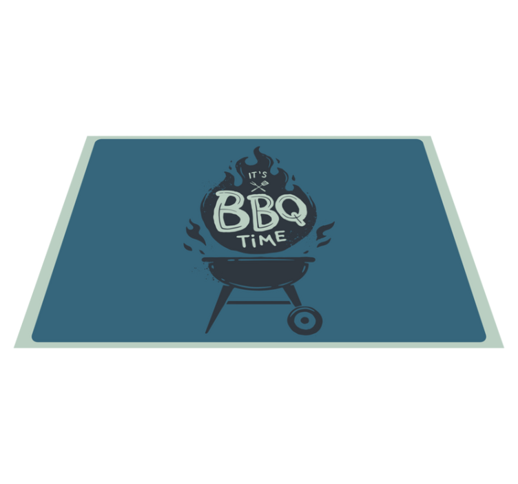 Placemats with quote bbq time flames - TenStickers