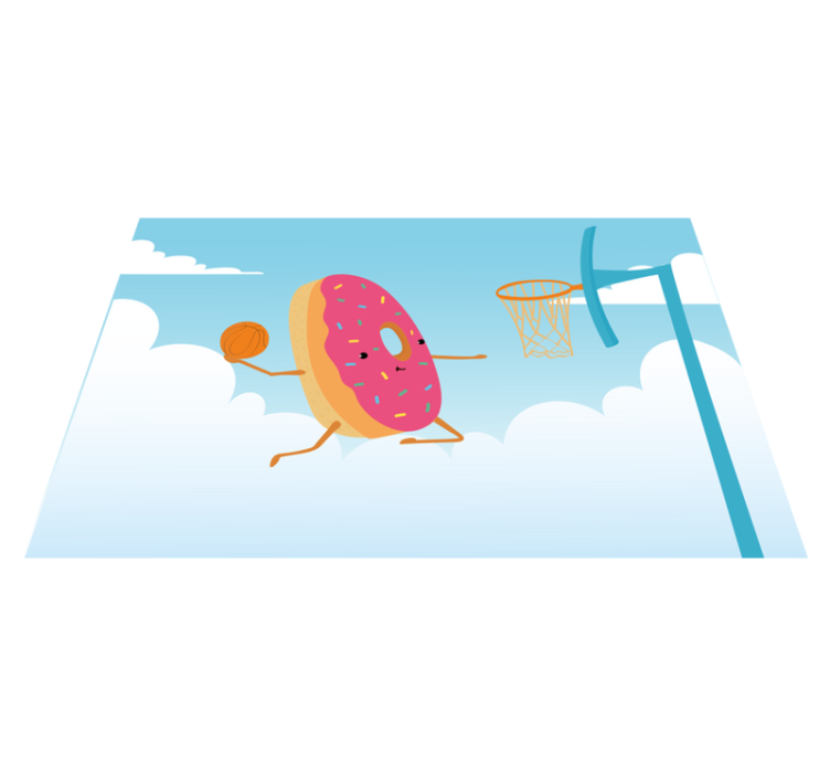 Donut playing basketball original placemats - TenStickers