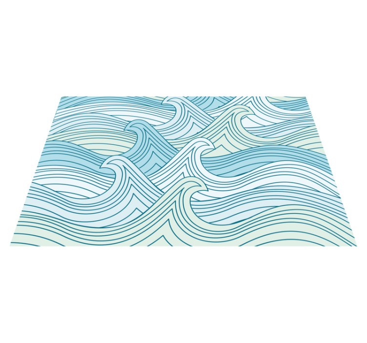 Sea waves hand-drawn pattern vinyl placemats - TenStickers