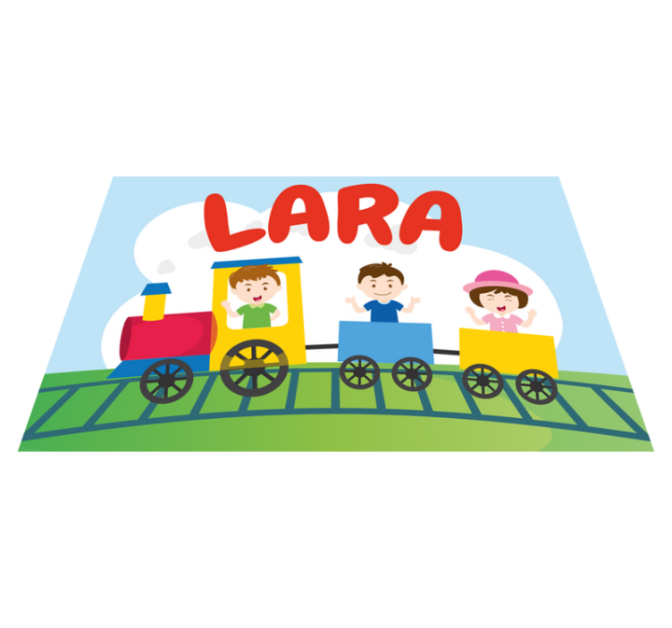 Smiley train name Personalised placemats - TenStickers