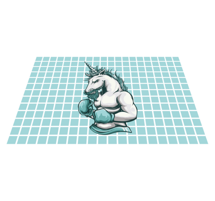 Workout gym unicorn cartoon original placemats - TenStickers
