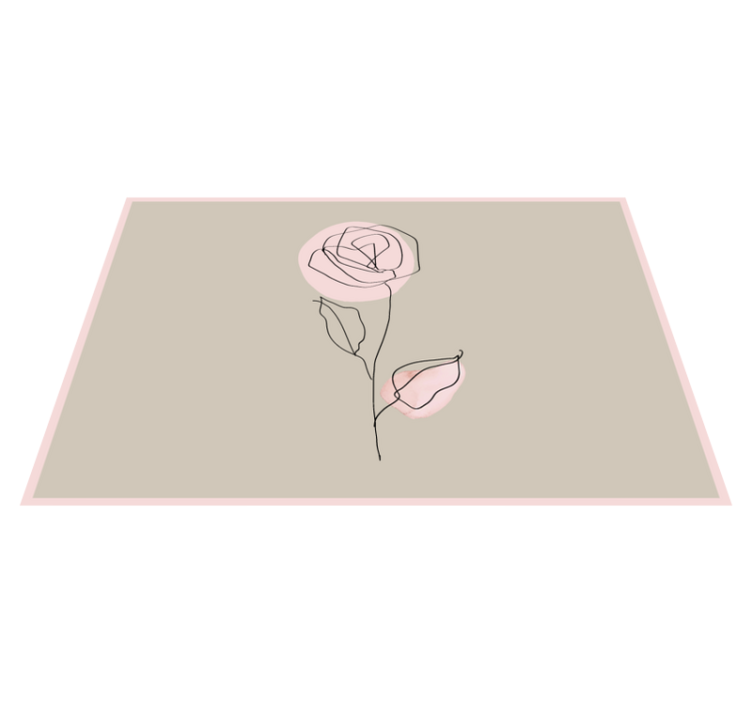 Modern placemats elegant rose outline - TenStickers