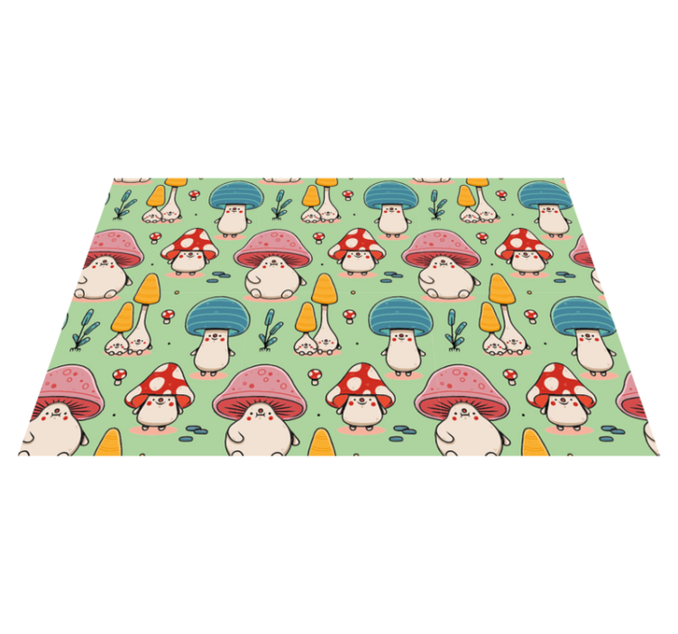 Children placemats cute mushroom friends - TenStickers