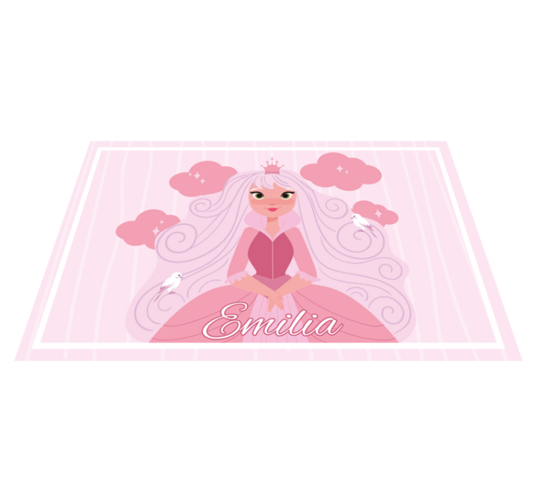 Pink Princess with cloud children placemats - TenStickers