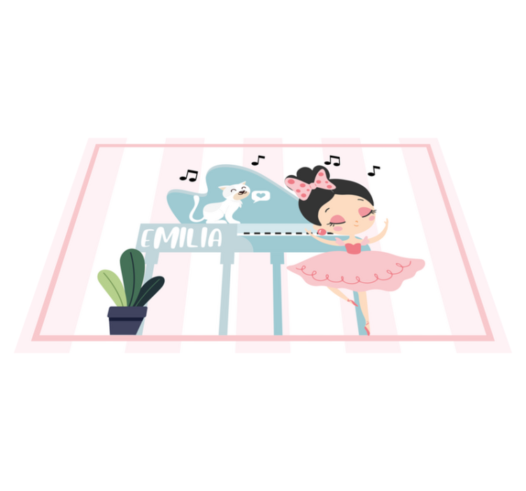 Princess with a cat and a piano placemats - TenStickers