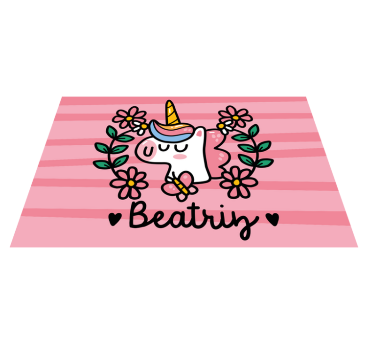 Children placemats whimsical unicorn with flowers - TenStickers