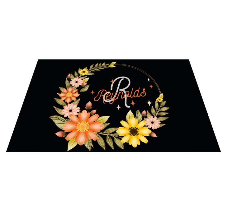 Personalised placemats with custom flower design - TenStickers