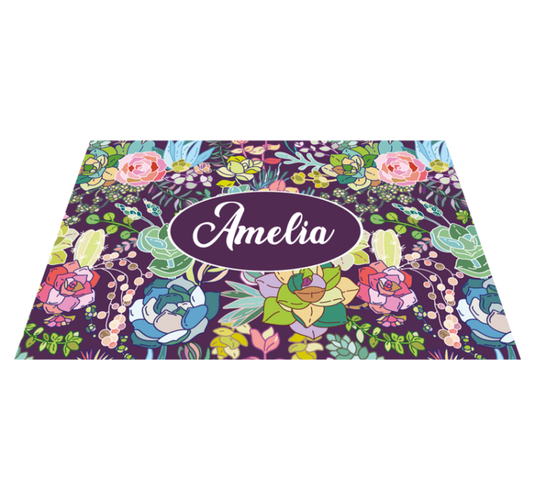 Personalised placemats with floral custom artwork - TenStickers