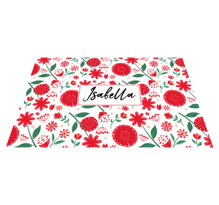 Personalised placemats floral name design - TenStickers