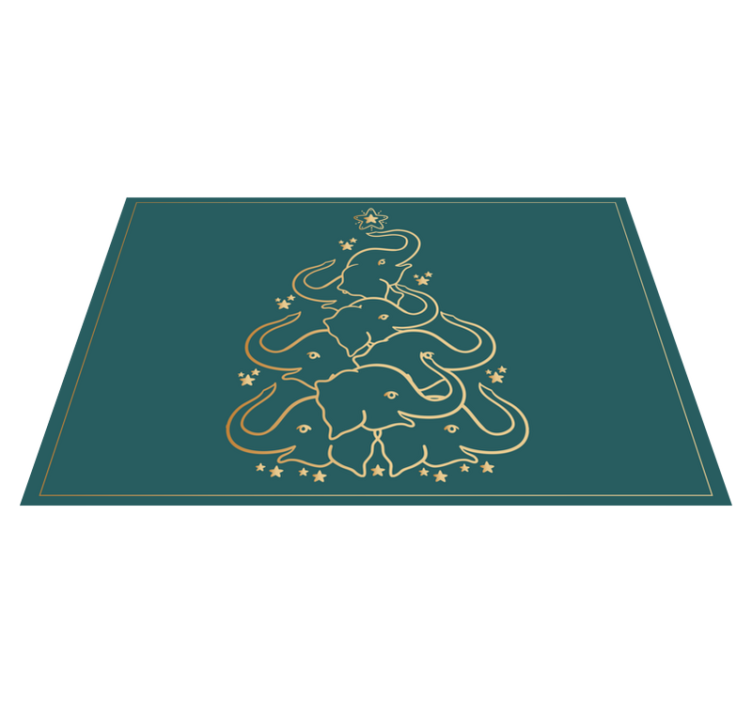 Christmas placemats elegant elephant tree - TenStickers