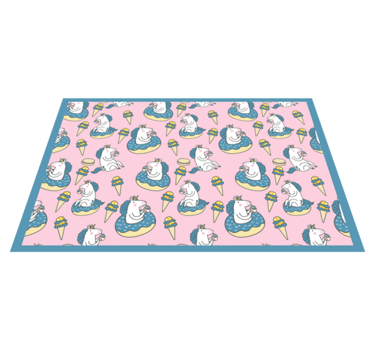 Unicorns and ice cream cones  children placemats - TenStickers