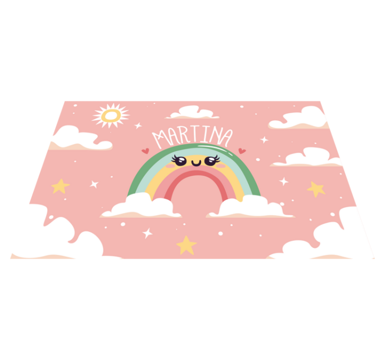Children placemats cheerful rainbow scene - TenStickers