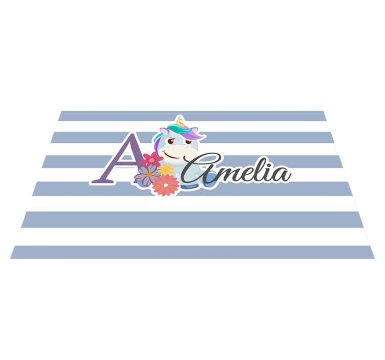 Children placemats unicorn name illustration - TenStickers