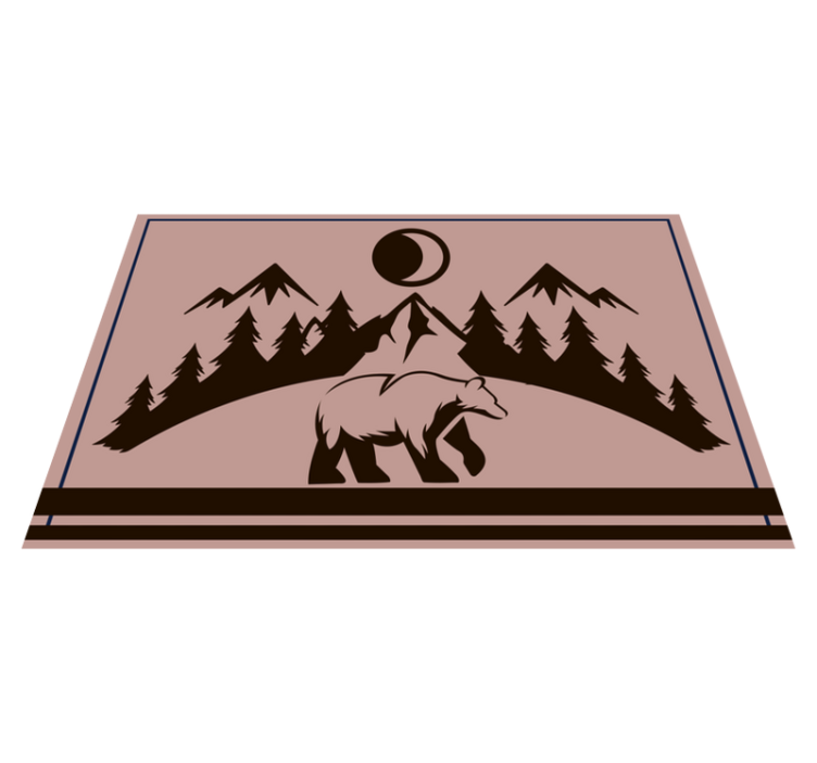 Bear with mountains in the back placemats - TenStickers