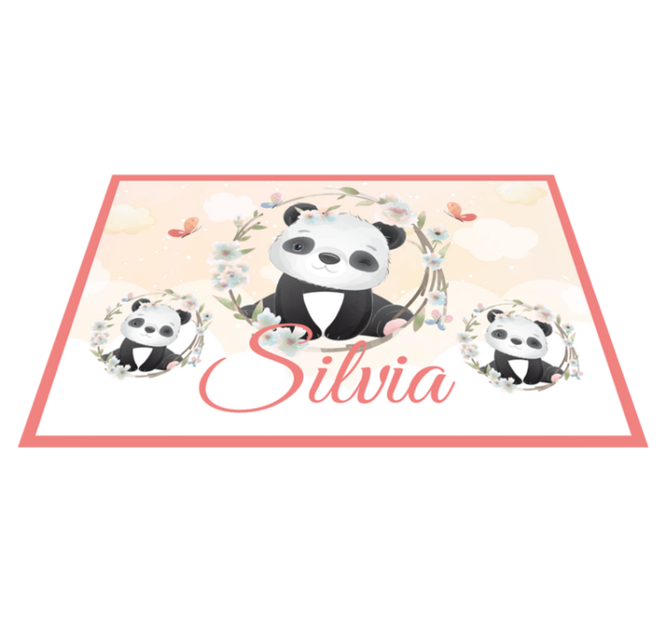 Children placemats charming panda arrangement - TenStickers
