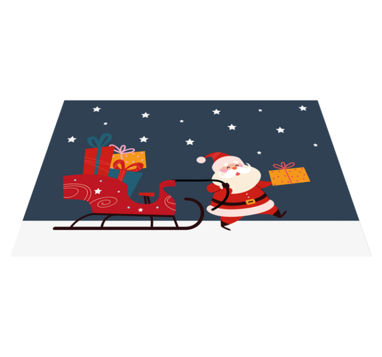 Cartoon Santa with gifts Christmas placemats - TenStickers