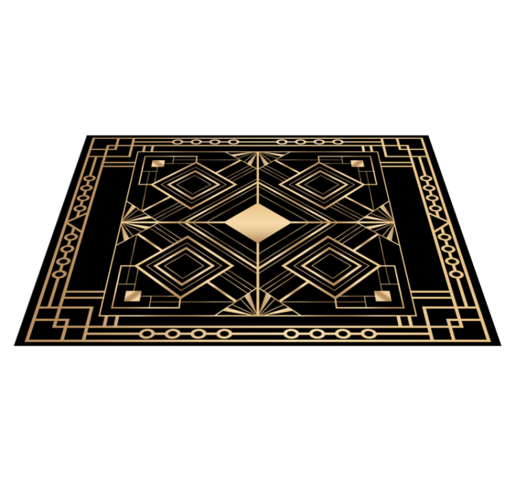 Modern art black and golden deco placemats - TenStickers