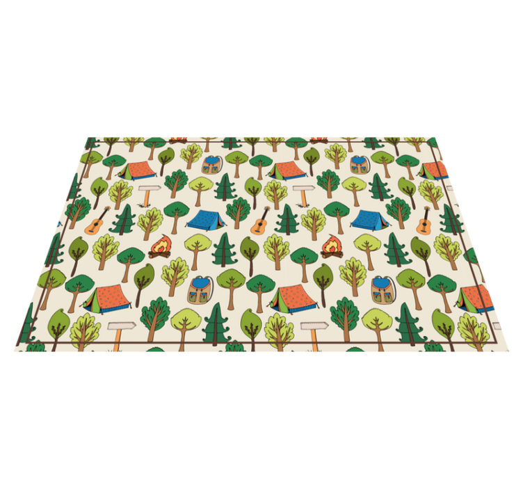 Camping stuff guitars bee placemats - TenStickers