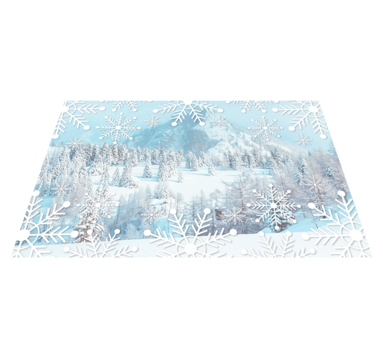Christmas placemats snowflake winter scene - TenStickers