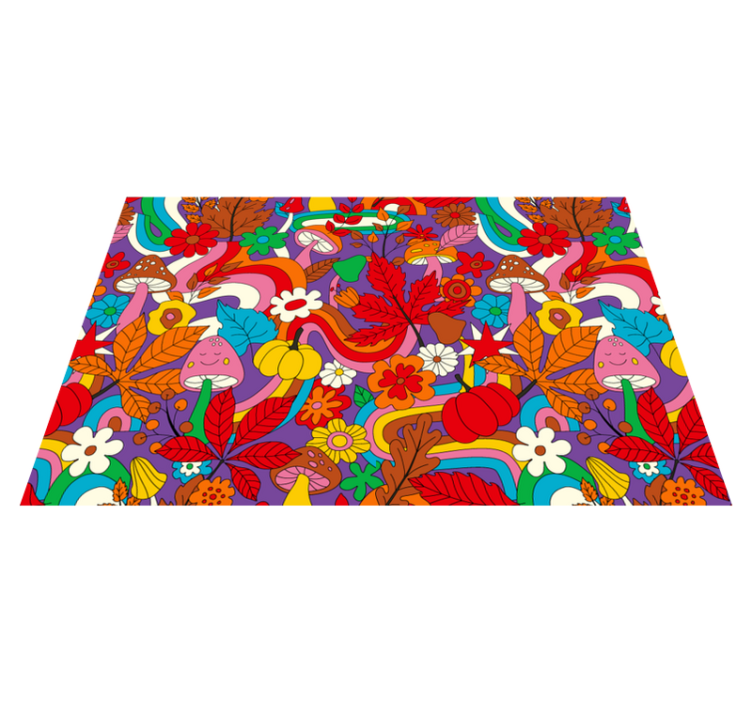 Flower power retro pattern Vinyl placemats - TenStickers