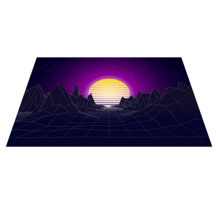 80s style mountains with the sun vinyl placemat - TenStickers