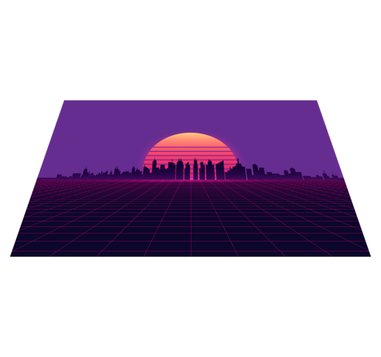 Vaporwave sunset 80s style original placemats - TenStickers