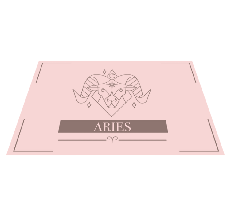 Aries pink card zodiac sign design placemats - TenStickers