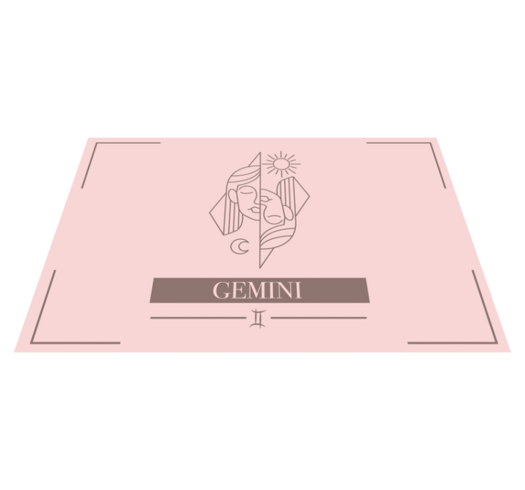 Gemini pink card zodiac sign design placemats - TenStickers