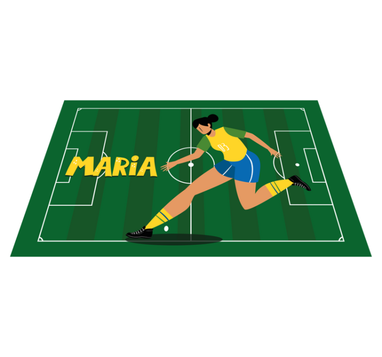 Girl football player custom placemats - TenStickers