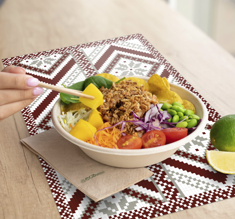 Geometric textured pattern placemats - TenStickers