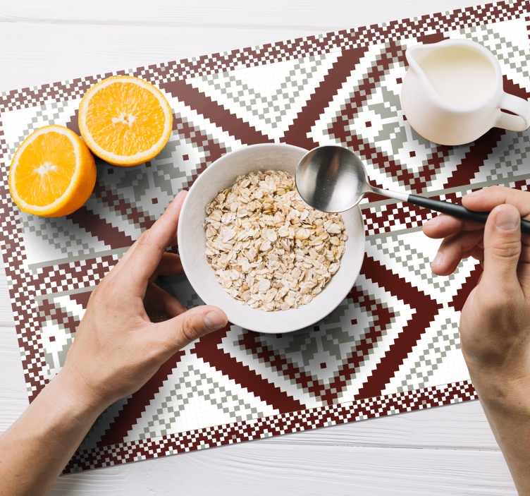 Geometric textured pattern placemats - TenStickers