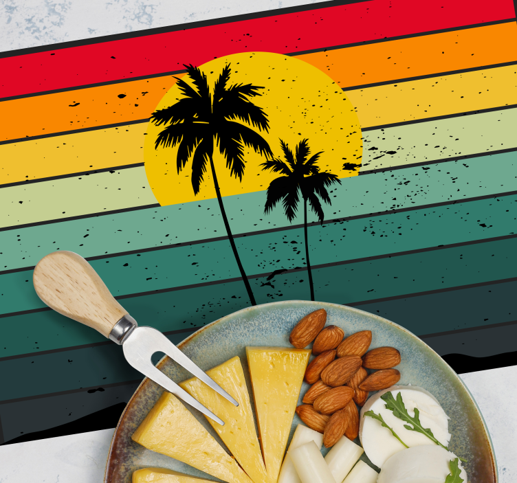 70's retro palm original placemats - TenStickers