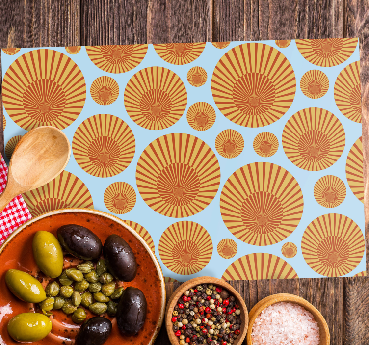 70's stripes sun retro placemats - TenStickers