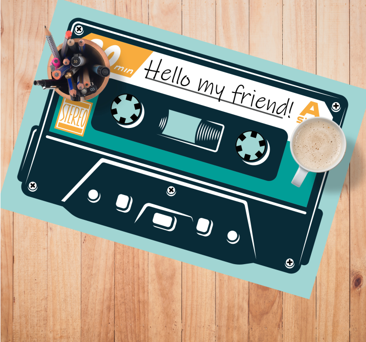 80s cassette tape with your text placemats - TenStickers