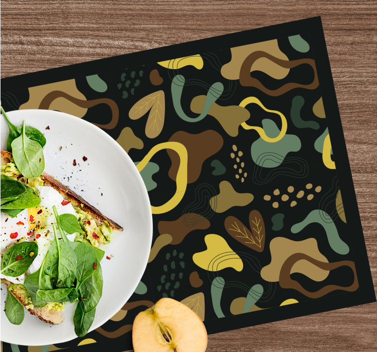 Abstract art yellow and brown design placemat - TenStickers