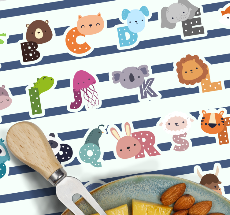 Cute colorful animal alphabets kids placemat - TenStickers