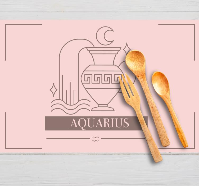 Aquarius  zodiac sign design home placemats - TenStickers