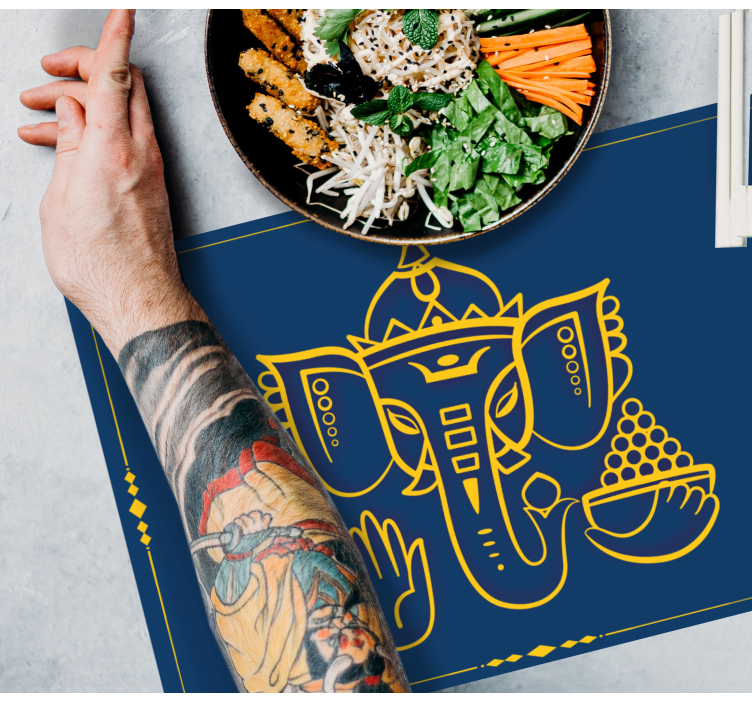 Blue Indian elephant elegant placemats - TenStickers
