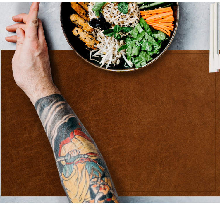 Brown leather effect textured placemats - TenStickers