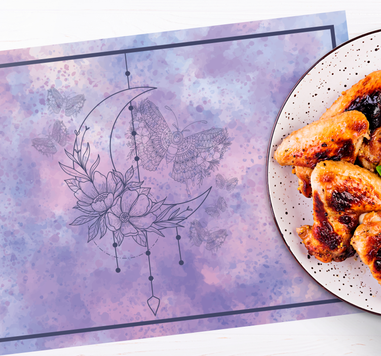 Butterfly Mandala Moon butterfly placemats - TenStickers