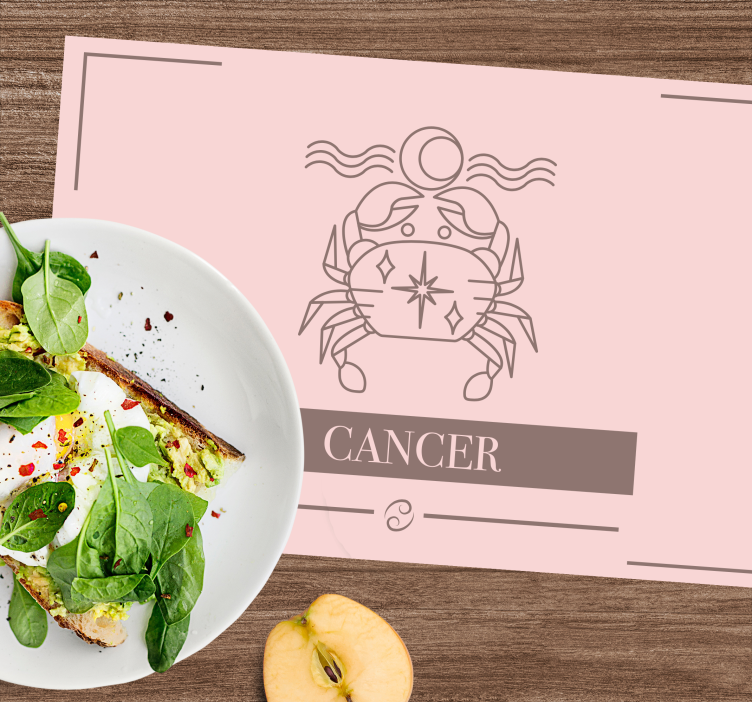 Cancer pink card zodiac sign design placemats - TenStickers
