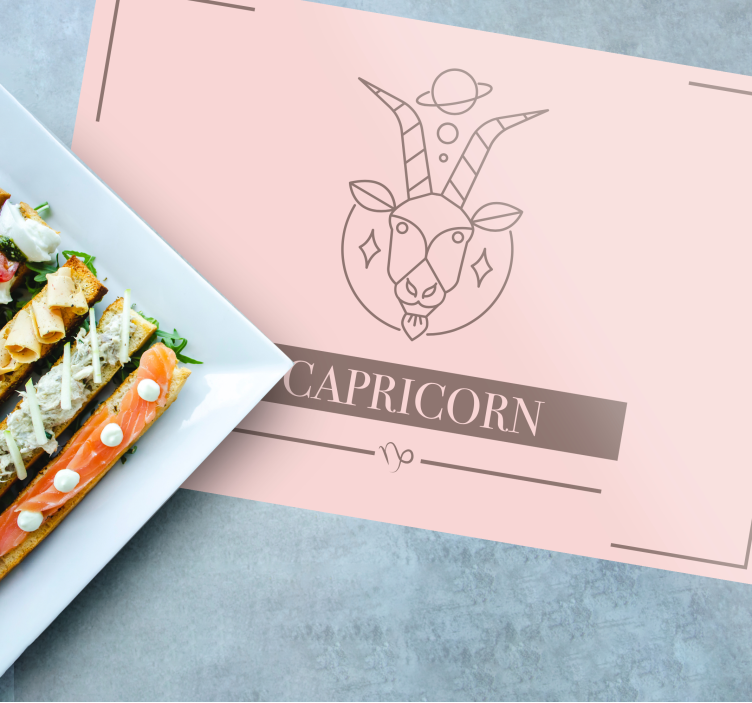 Capricorn pink card zodiac sign placemats - TenStickers