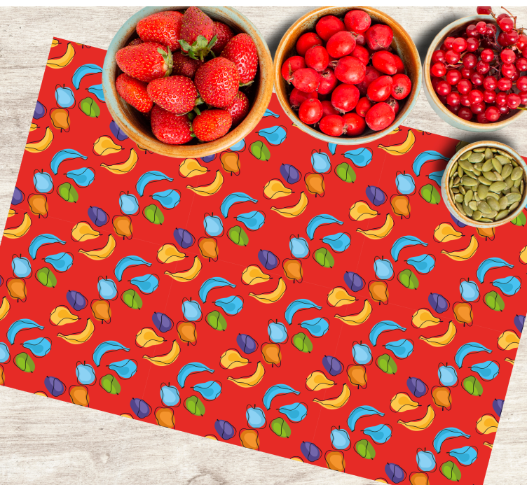Colorful doodle fruit  original placemats - TenStickers