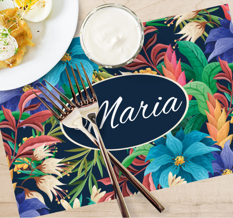 Colorful flowers Personalised placemats - TenStickers